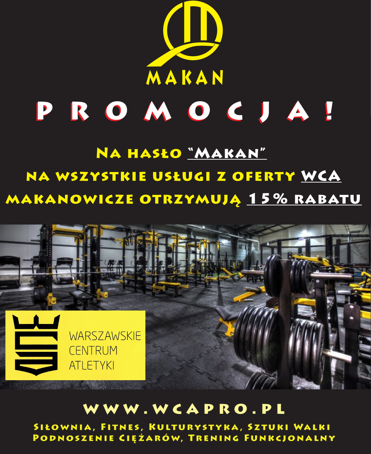 Super promocje dla Makanowiczów i ich rodzin w Warszawskim Centrum Atletyki!!!